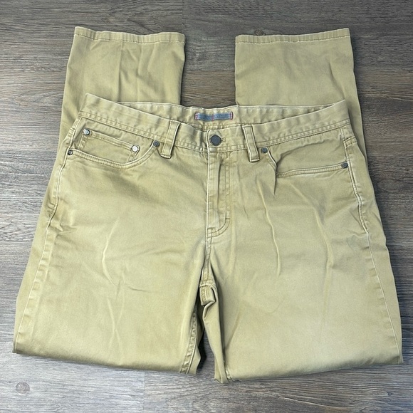 Saks Fifth Avenue Men’s Flat Front Khaki Chino Pants, size 34x30 - Picture 1 of 13